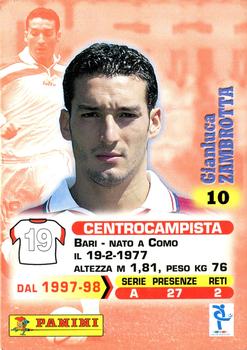 1999 Panini Calcio Serie A #10 Gianluca Zambrotta Back