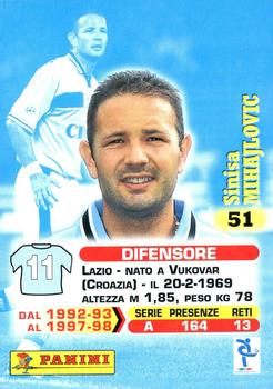 1999 Panini Calcio Serie A #51 Siniša Mihajlovic Back