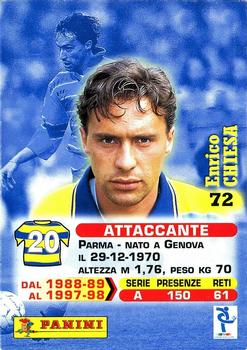 1999 Panini Calcio Serie A #72 Enrico Chiesa Back