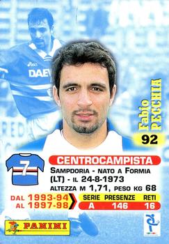 1999 Panini Calcio Serie A #92 Fabio Pecchia Back