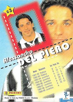 1999 Panini Calcio Serie A - I Grandi #G03 Alessandro Del Piero Back
