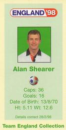 1998 BP England '98 #NNO Alan Shearer Back