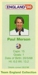 1998 BP England '98 #NNO Paul Merson Back