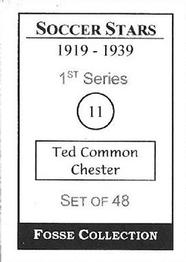 1998 Fosse Soccer Stars 1919-1939 : Series 1 #11 Ted Common Back