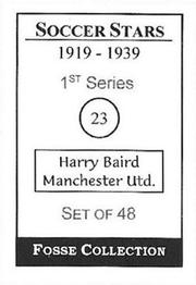 1998 Fosse Soccer Stars 1919-1939 : Series 1 #23 Harry Baird Back
