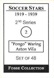 1998 Fosse Soccer Stars 1919-1939 : Series 2 #2 Tom Waring Back