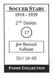 1998 Fosse Soccer Stars 1919-1939 : Series 2 #17 Joe Bacuzzi Back