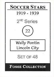 1998 Fosse Soccer Stars 1919-1939 : Series 2 #22 Walter Ponting Back