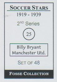 1998 Fosse Soccer Stars 1919-1939 : Series 2 #25 Billy Bryant Back