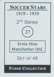 1998 Fosse Soccer Stars 1919-1939 : Series 2 #27 Ernie Hine Back