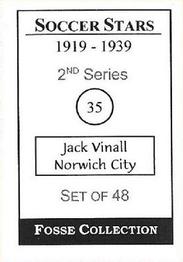 1998 Fosse Soccer Stars 1919-1939 : Series 2 #35 Jack Vinall Back