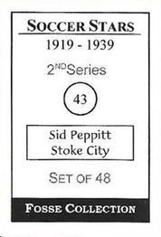 1998 Fosse Soccer Stars 1919-1939 : Series 2 #43 Syd Peppitt Back
