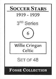 1998 Fosse Soccer Stars 1919-1939 : Series 3 #6 Willie Cringan Back