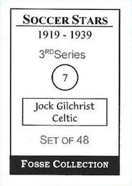 1998 Fosse Soccer Stars 1919-1939 : Series 3 #7 Jock Gilchrist Back