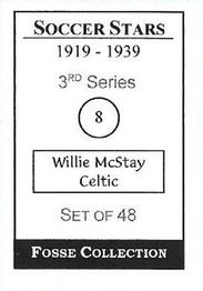 1998 Fosse Soccer Stars 1919-1939 : Series 3 #8 Jimmy McStay Back
