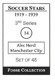 1998 Fosse Soccer Stars 1919-1939 : Series 3 #14 Alec Herd Back