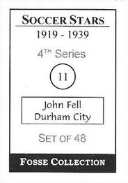 1998 Fosse Soccer Stars 1919-1939 : Series 4 #11 John Fell Back