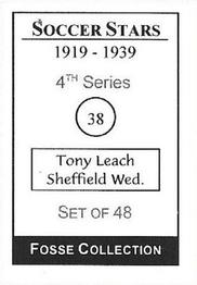 1998 Fosse Soccer Stars 1919-1939 : Series 4 #38 Tony Leach Back