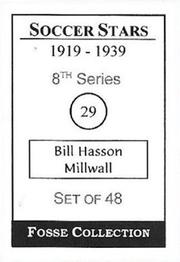 1998 Fosse Soccer Stars 1919-1939 : Series 8 #29 Bill Hasson Back