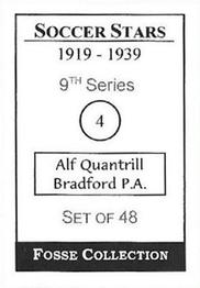 1998 Fosse Soccer Stars 1919-1939 : Series 9 #4 Alf Quantrill Back