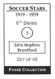 1998 Fosse Soccer Stars 1919-1939 : Series 9 #5 Idris Hopkins Back