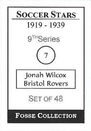 1998 Fosse Soccer Stars 1919-1939 : Series 9 #7 Jonah Wilcox Back