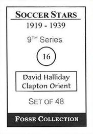 1998 Fosse Soccer Stars 1919-1939 : Series 9 #16 Dave Halliday Back