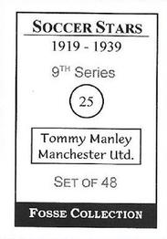 1998 Fosse Soccer Stars 1919-1939 : Series 9 #25 Tommy Manley Back