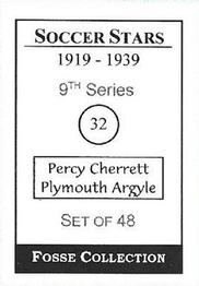 1998 Fosse Soccer Stars 1919-1939 : Series 9 #32 Percy Cherrett Back