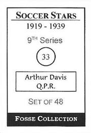 1998 Fosse Soccer Stars 1919-1939 : Series 9 #33 Arthur Davis Back