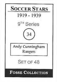 1998 Fosse Soccer Stars 1919-1939 : Series 9 #34 Andy Cunningham Back