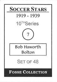 1998 Fosse Soccer Stars 1919-1939 : Series 10 #7 Bob Haworth Back