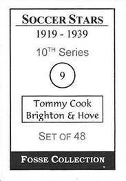 1998 Fosse Soccer Stars 1919-1939 : Series 10 #9 Tommy Cook Back