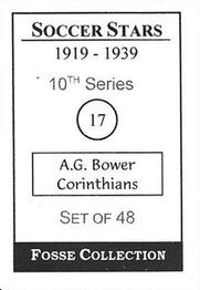 1998 Fosse Soccer Stars 1919-1939 : Series 10 #17 Alfred Bower Back