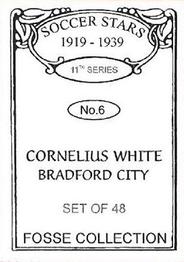 1998 Fosse Soccer Stars 1919-1939 : Series 11 #6 Cornelius White Back