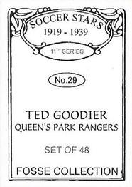 1998 Fosse Soccer Stars 1919-1939 : Series 11 #29 Ted Goodier Back