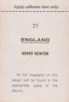 1970 FKS Publishers Mexico 70 World Cup Soccer Stars #21 Henry Newton Back