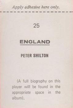1970 FKS Publishers Mexico 70 World Cup Soccer Stars #25 Peter Shilton Back