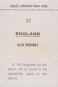 1970 FKS Publishers Mexico 70 World Cup Soccer Stars #27 Alex Stepney Back