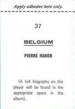 1970 FKS Publishers Mexico 70 World Cup Soccer Stars #37 Pierre Hanon Back