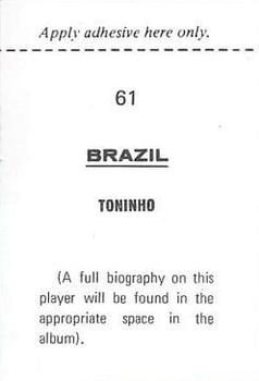 1970 FKS Publishers Mexico 70 World Cup Soccer Stars #61 Toninho Back