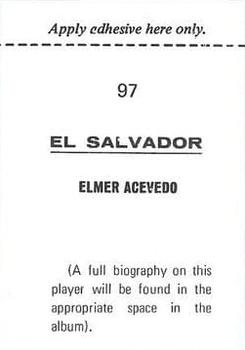1970 FKS Publishers Mexico 70 World Cup Soccer Stars #97 Elmer Acevedo Back