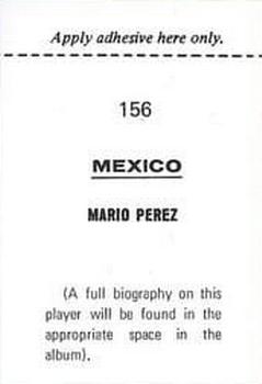 1970 FKS Publishers Mexico 70 World Cup Soccer Stars #156 Mario Perez Back