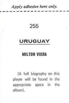 1970 FKS Publishers Mexico 70 World Cup Soccer Stars #255 Milton Viera Back
