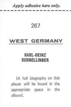 1970 FKS Publishers Mexico 70 World Cup Soccer Stars #267 Karl-Heinz Schnellinger Back