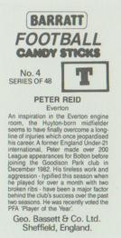 1985-86 Bassett & Co. Football Candy Sticks #4 Peter Reid Back
