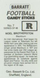 1985-86 Bassett & Co. Football Candy Sticks #7 Noel Brotherston Back