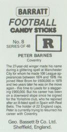 1985-86 Bassett & Co. Football Candy Sticks #8 Peter Barnes Back