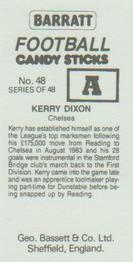 1985-86 Bassett & Co. Football Candy Sticks #48 Kerry Dixon Back