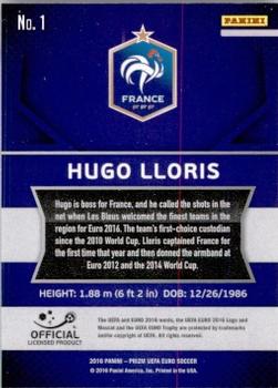 2016 Panini Prizm UEFA Euro #1 Hugo Lloris Back